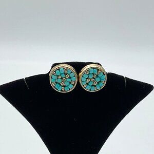 Chicos 5 in 10K Gold Plated & Turquoise Seed Bead Pierced Post Earrings